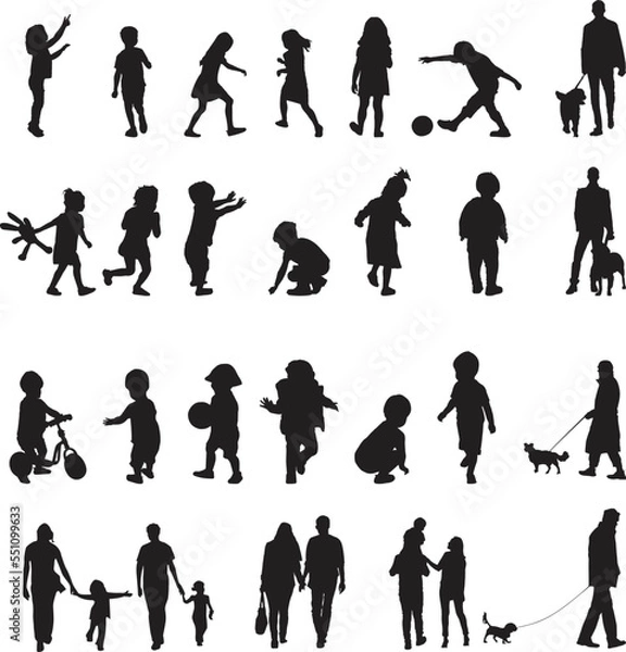 Obraz silhouette people on white background , Vector	