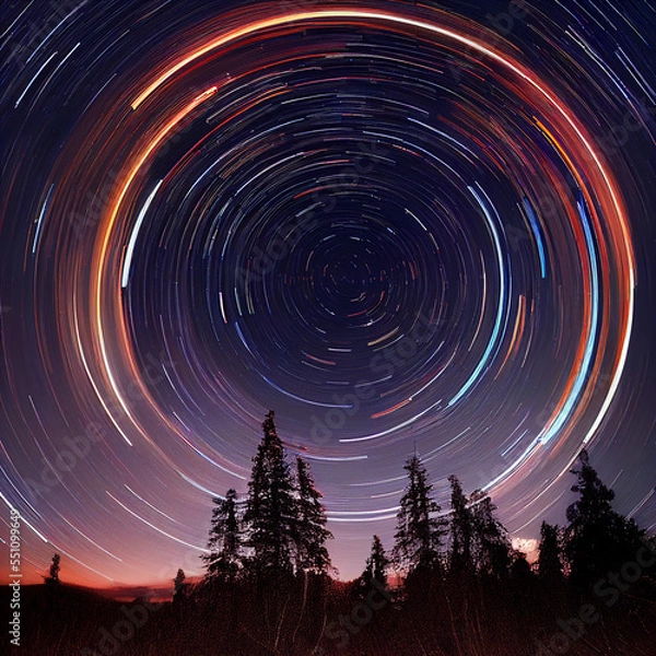 Obraz Colourfull star trails