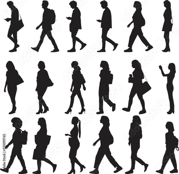 Obraz silhouette people on white background , Vector	