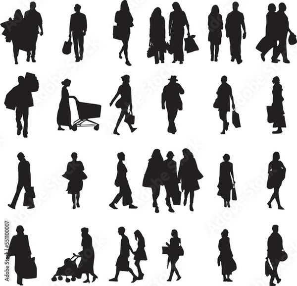 Fototapeta silhouette people on white background , Vector	