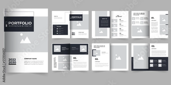 Fototapeta Architecture and interior Portfolio template