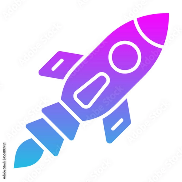 Fototapeta Rocket Glyph Gradient Icon