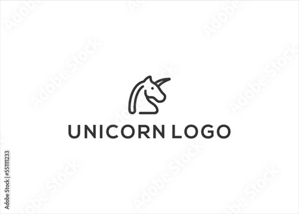 Obraz Unicorn logo design vector