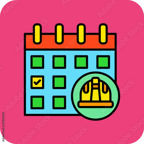 Obraz Labor Day Multicolor Round Corner Filled Line Icon