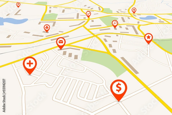 Fototapeta Mapa nawigacyjna