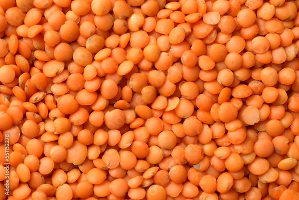 Obraz Raw uncooked lentils background, lentils texture