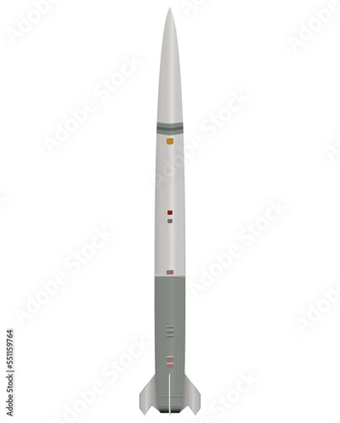 Obraz Ballistic missile in realistic style. Military rocket.