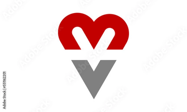 Obraz MV love letter logo design