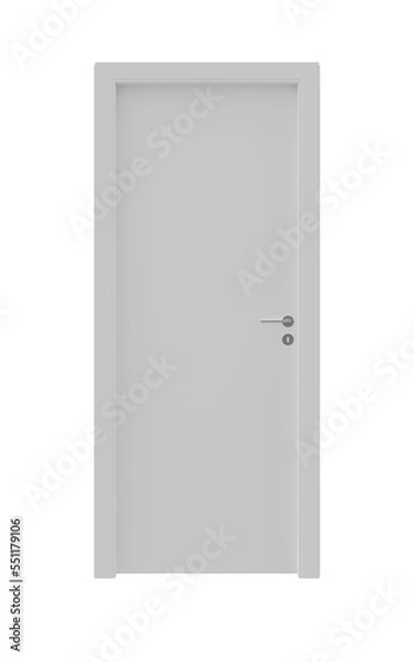 Obraz light grey door isolated on PNG transparent background