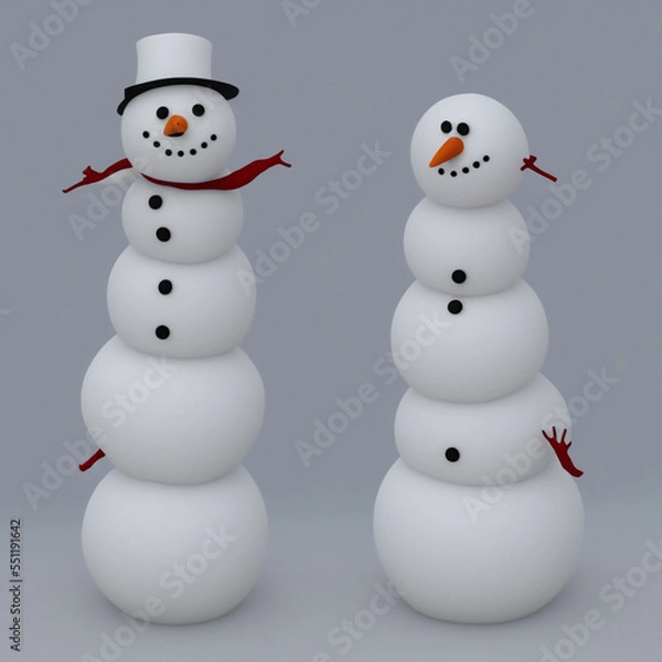 Fototapeta snowman with hat
