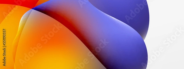 Fototapeta Abstract background. Fluid gradient color wave template for wallpaper, banner, background or landing