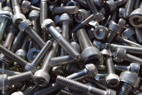 Fototapeta ステンレス製の各種ボルト