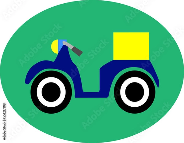 Obraz Delivery motoroller with yellow bag