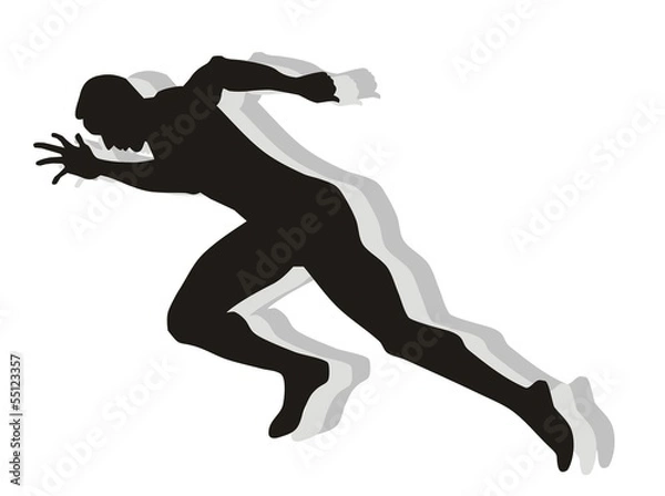 Obraz Man running silhouette