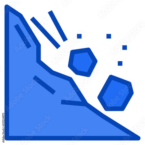 Obraz landslide blue icon