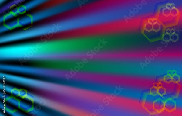 Obraz green blue red pink polygon flare background