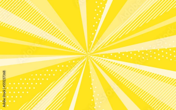 Fototapeta ポップでかわいい黄色の放射状の線