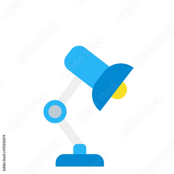 Fototapeta Lamp icon in flat style, use for website mobile app presentation Desk lamp. Standing desk lamp interior modern decorative furniture garish jpg flat illustrations isolated jpeg 
