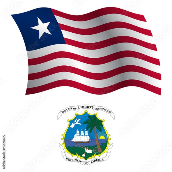 Obraz liberia wavy flag and coat