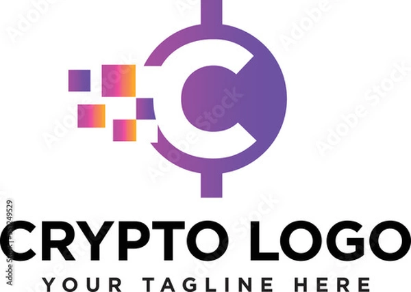 Obraz Letter initial N cryptocurrency and blockchain logo design vector