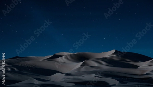 Obraz Nighttime Desert Landscape Under Starry Sky