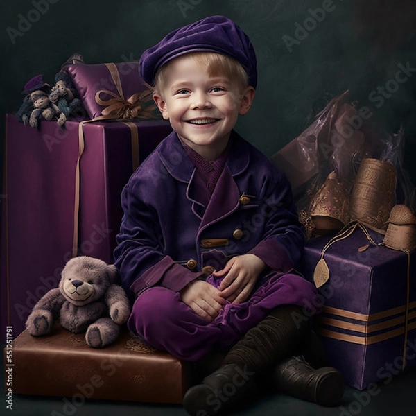 Fototapeta boy with gift