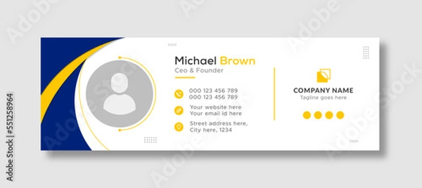 Fototapeta Corporate business professional modern email signature template or email footer and personal social media cover template design creative layout
