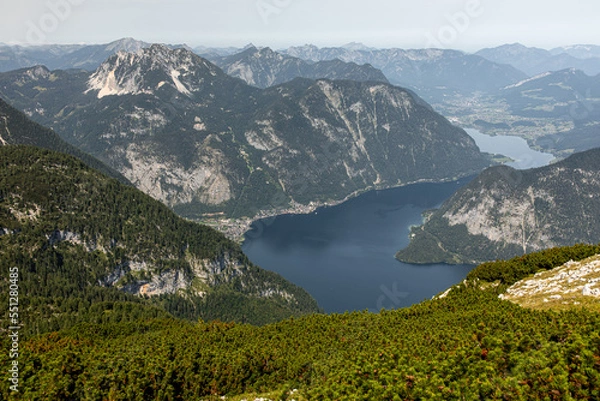 Obraz View to Hallstatt from  Dachstein mountain