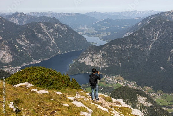 Obraz View to Hallstatt from  Dachstein mountain
