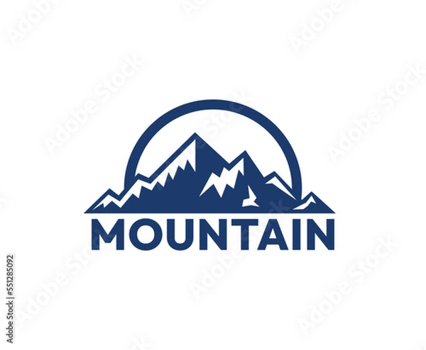 Obraz Simple Minimalist Mountain Logo Design Template