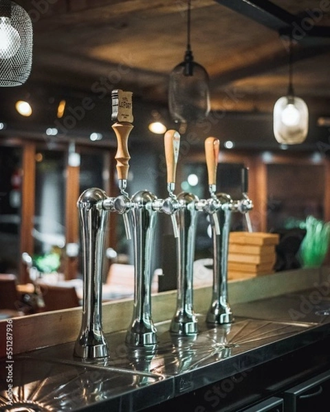 Obraz beer taps in bar