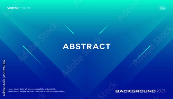 Fototapeta Modern blue geometric background. Future gradient shape composition for business and technology. Vector, 2023