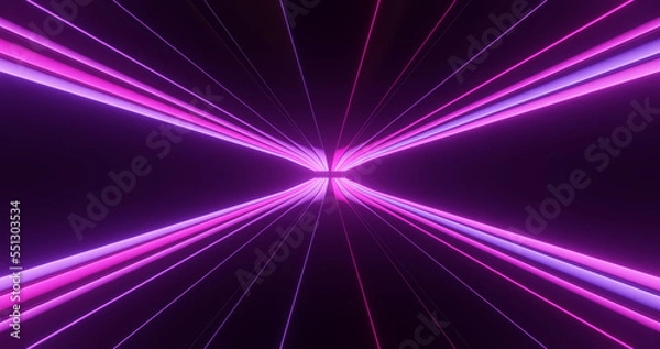 Obraz Render with pink purple converging lines