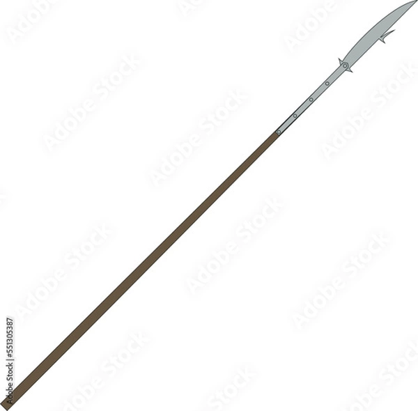 Obraz Single wooden glaive flat vector illustration