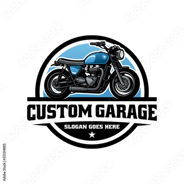 Obraz Classic motorcycle illustration logo vector