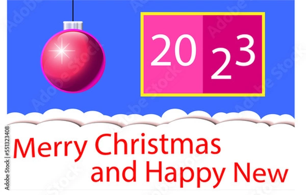 Obraz Merry Christmas envelope isolated on blue background
