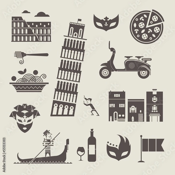 Obraz Italy icons