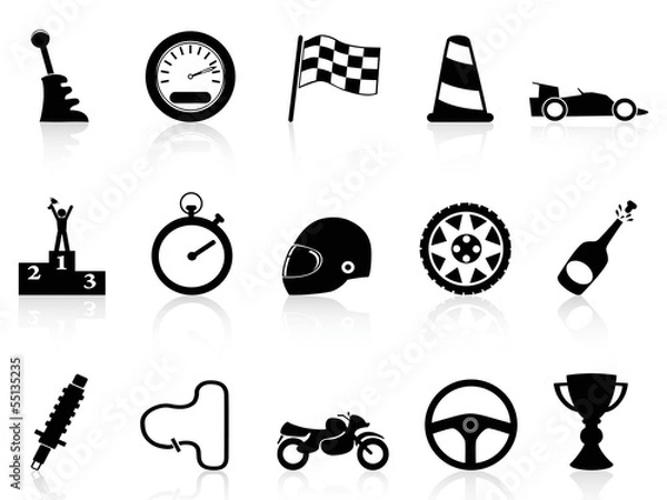 Obraz motor race icons set