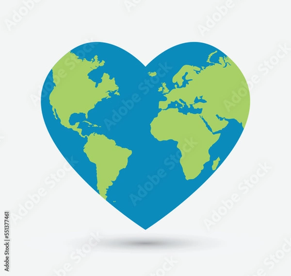 Obraz Heart world shape icon, vector illustration