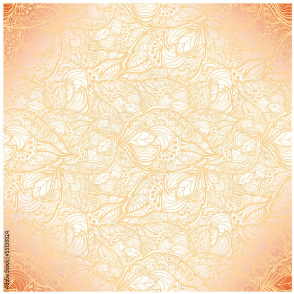 Fototapeta Seamless abstract hand-drawn pattern