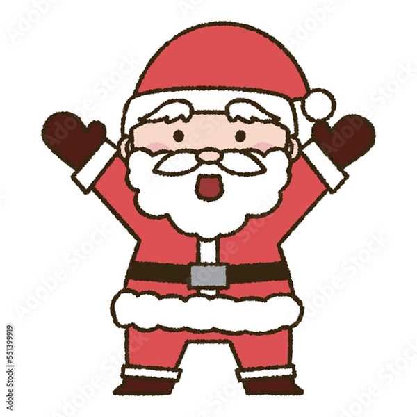 Obraz 両手をあげているサンタクロースのイラスト