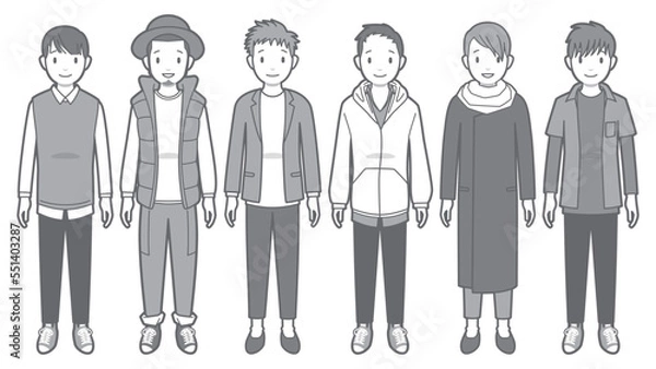 Fototapeta 若い男性のベクターイラスト