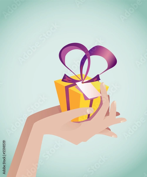 Obraz Gift box in hand