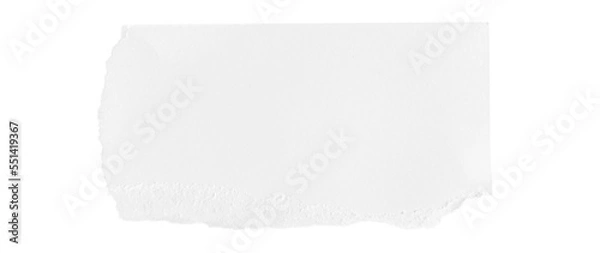 Fototapeta White ripped piece of paper isolated on transparent background PNG file