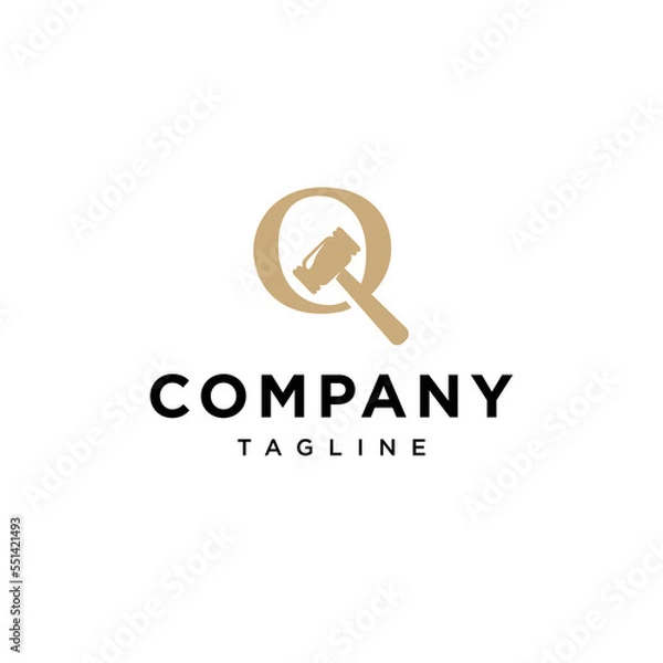 Obraz Q Letter  Auction Vector logo icon vector Template