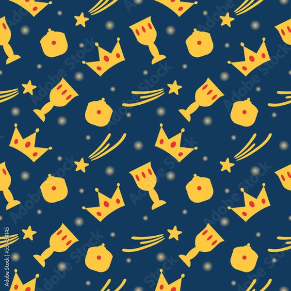 Fototapeta Happy Epiphany Day Seamless Pattern Design Christian Festival to Faith in Template Hand Drawn Cartoon Flat Illustration