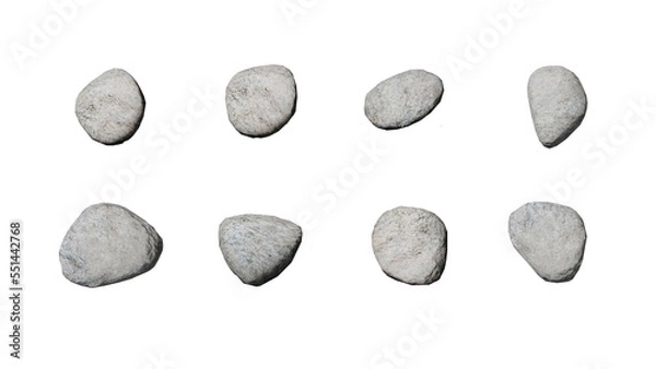 Fototapeta Top View 3D stone isolated on PNGs transparent background , Use for visualization in architectural design or garden decorate	
