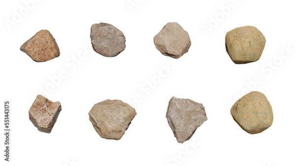 Fototapeta Top View 3D stone isolated on PNGs transparent background , Use for visualization in architectural design or garden decorate	
