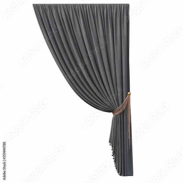 Fototapeta curtain isolated on white background, 3D illustration, cg render