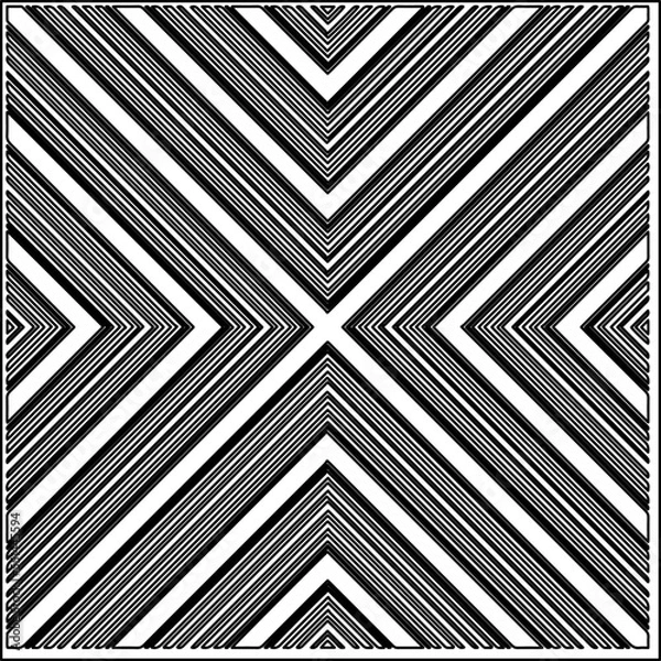 Fototapeta Vector lace texture, curly line ornament, black and white pattern.